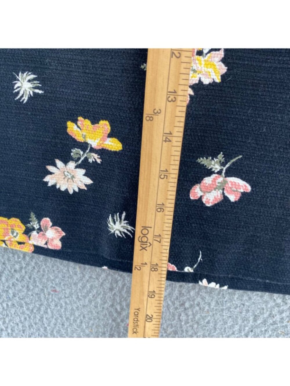 LOFT Skirt Womens 10 Black Multi Floral Mini Straight Pencil Knit Stretch Office - Picture 7 of 9